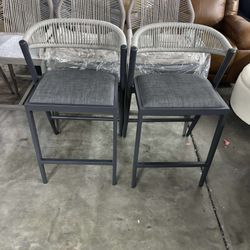 PURPLE LEAF Counter Height Bar Stool Set of 2 Patio Bar Stools Contemporary Bar Height Stools