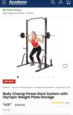 Body Champ Power Rack System with Olympic Weight Plate Storage 45Lb Olympic Barbell 170 for Sale in Pasadena TX OfferUp