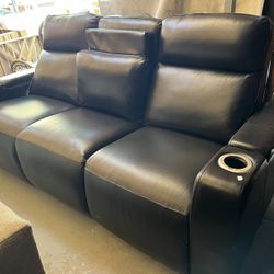 Leather Power Recliner Sofa