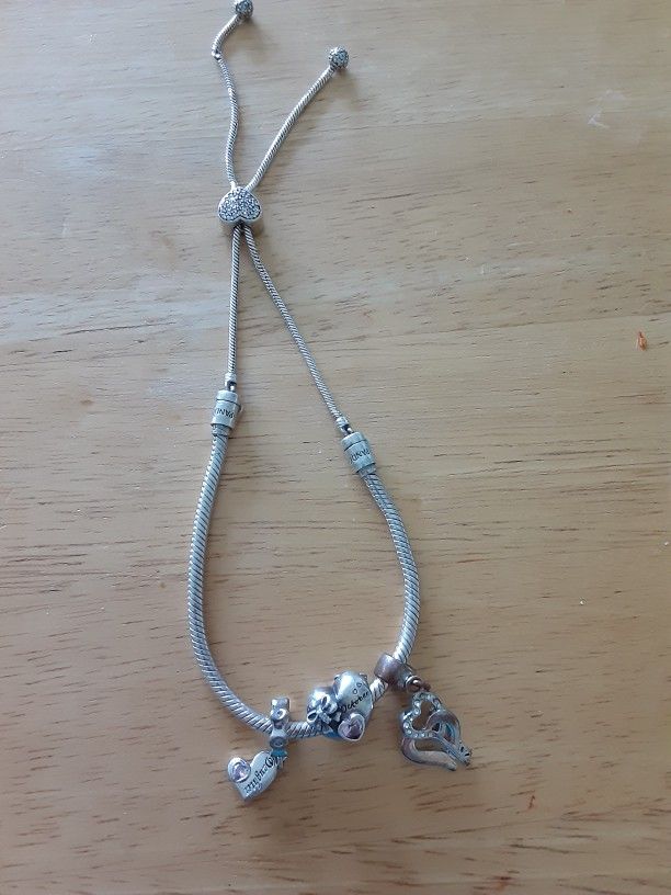 Pandora Bracelet With 3 Charms