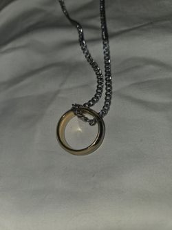Chain with diamond ring two tone 💎