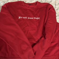 Red pullover sweater