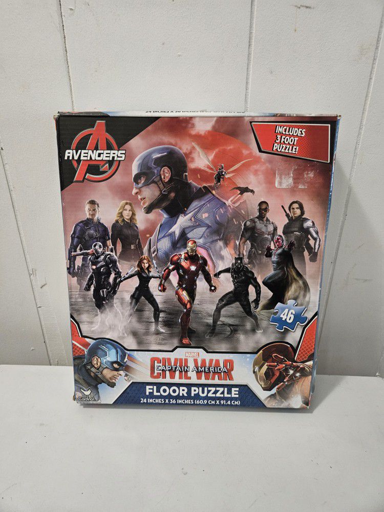 Marvel Avengers Captain America Civil War 3 Foot Puzzle Good Condition 