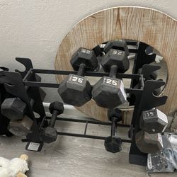 10lb - 25lb Dumbbell Set with Rack