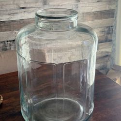 LARGE Vintage 5-Gallon Paneled Glass Jar