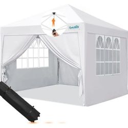 White pop-up tent 10x10 w/weights & Sidewalls Price Is FIRM
