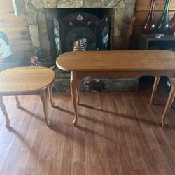 Oak Sofa Table & Oak End Table
