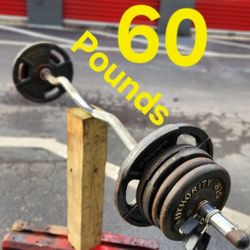 $100 Used Weight Plates 100POUNDS + used Curl Bar. Delivery fee