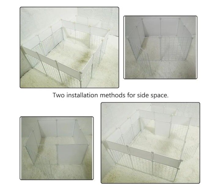 Dog Playpen Indoor with Door, 18 Panel DIY Puppy Play Pen Portable Metal Wire Yard Fence