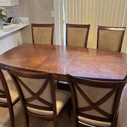 Wooden Table And 6x Chairs