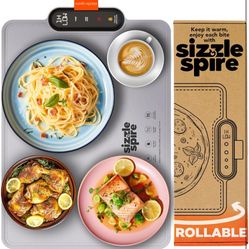 Electric Warming Tray, Rollable Silicone Warming Pad for Food with 4 Temperature Settings, auto Shut-Off, Great Food Warmer Mat for Parties, Buffets, 