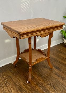 antique 1800’s Victorian oak parlor side table