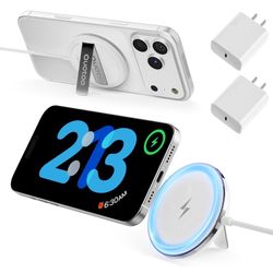 2025 Apple 2 Pack 15W Mag-Safe Charger 5FT Magnetic Wireless Charger with 20W Fast Charging Block Compatible with iPhone17/16/15/14/13/12 Series & Air