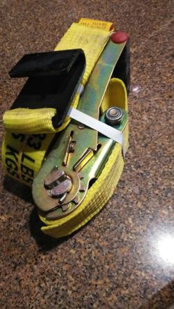 Yellow ratchet strap
