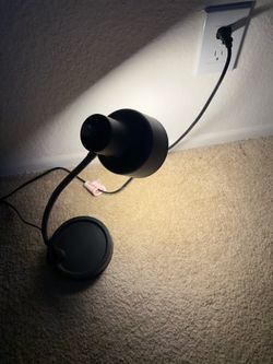 Mainstays 9.5 in 1-Light LED Energy Efficient Black Gooseneck Desk Lamps with Painted Glass Solid Print