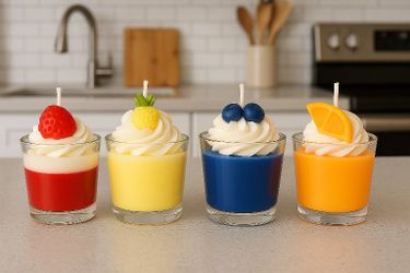 Fruit Whipped Dessert Shot Candles ā Set of 4