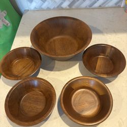 Solid Missouri Walnut Salad Bowls