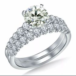 3.25 Ct-VVS1 White-Ice Moissanite Diamond Ring
