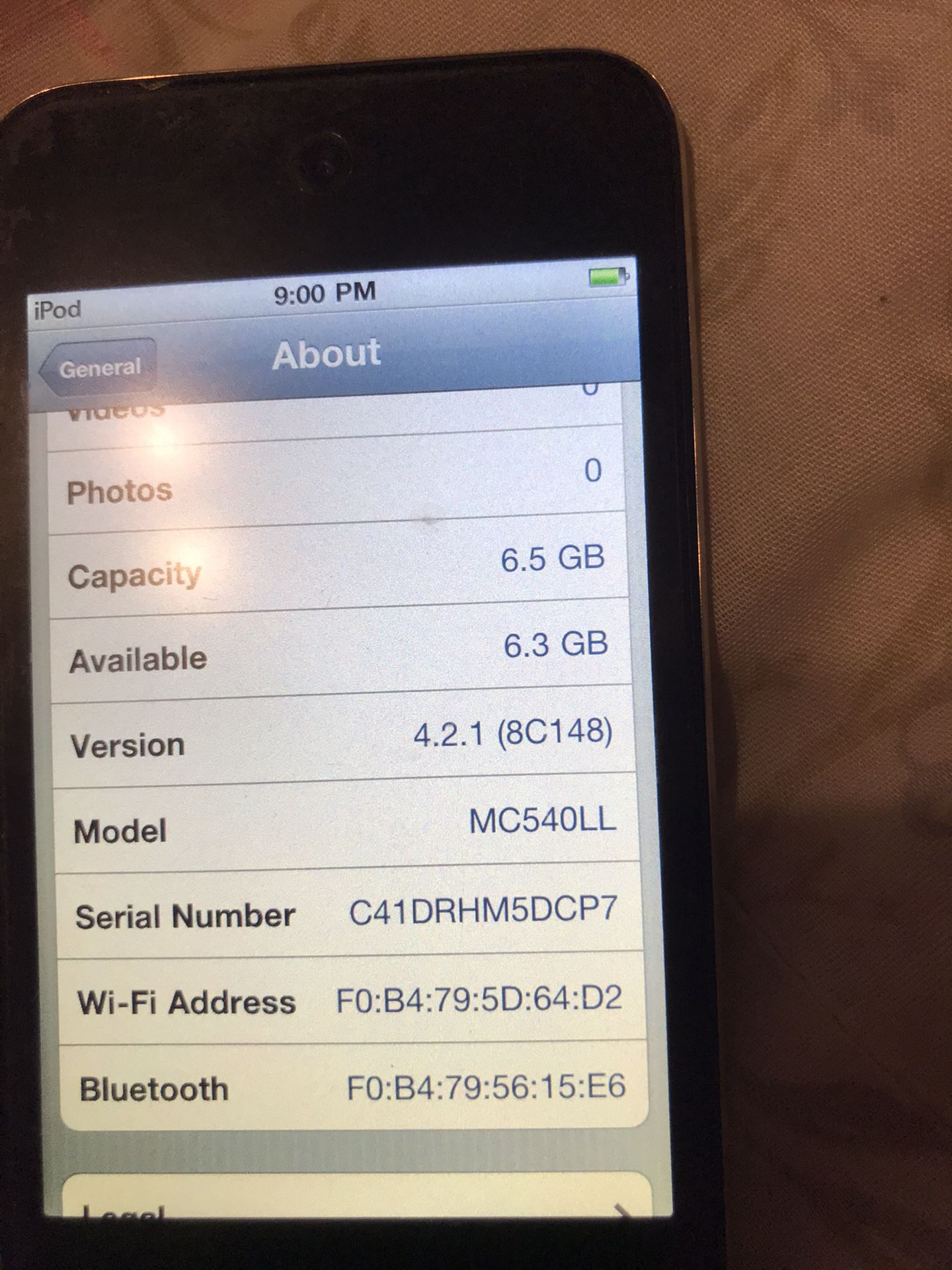 Read !!! Yes I still have it IPod touch 8gb 4th gen only pl look/zoom.in on pix4condition as is price is firm Serious only. yes I still have it not a