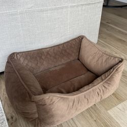 Small Dog Bed – Soft Brown Velvet – Like New!