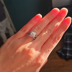 1 3/4 Carat 14 White Gold Wedding Ring  Size 6