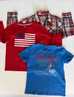 Bundle 3 shirts Old Navy Red & Blue Kids Shirt and Plaid Button-Down Set