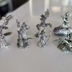 Antique Pewter and Crystal Figurines from 1970s & 1980s
