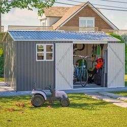 New in Box 12 FT x 10 FT Outdoor Storage Shed Metal with Lockable Doors Waterproof Steel Metal Shed