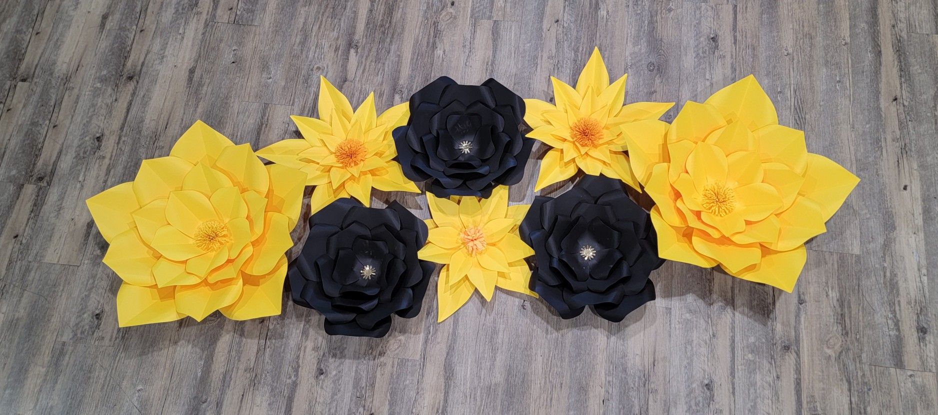 Yellow And black Paper Flowers