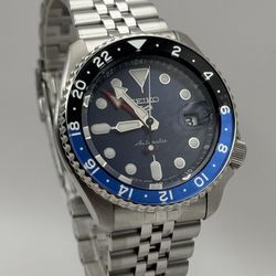 Seiko 5 Sports Stainless Steel 42.5 MM GMT Automatic Blue Dial Watch SSK003K1