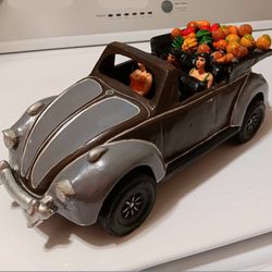 VW Ecuador Car with Fruit Folk Art Extremely Rare 13"x 5"  Nice!