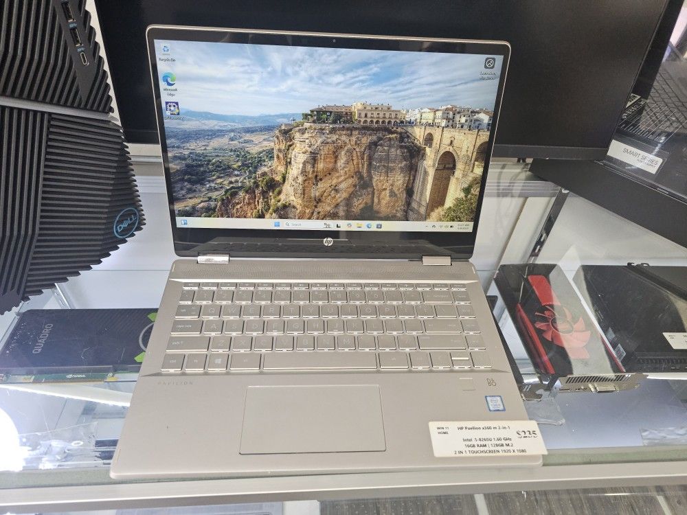 HP PAVILION x360 M 2-1 Convertible Laptop, i5-8th Gen. 16GB Ram, 128GB SSD, Win11