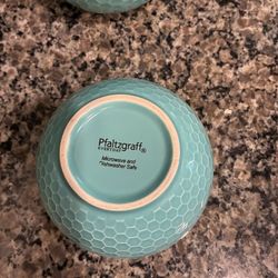 Pfaltzgraff turquoise and red dishes