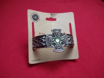 Pewter Celtic Cross Bengal Bracelet