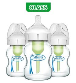 Dr. Brown's Options Wide-Neck Glass Baby Bottles 9 Ounce 3 Count