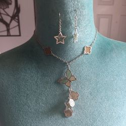 Butterfly/star Pendant Necklace Set 