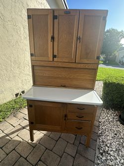 Antique Marsh Hoosier Kitchen Cabinet