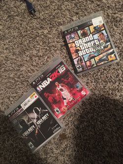 PS3 games 2k16, call of duty, grand theft auto