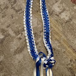2026 Blue & Light Grey Graduation Leis - PRICED LOW TO SELL QUICK!