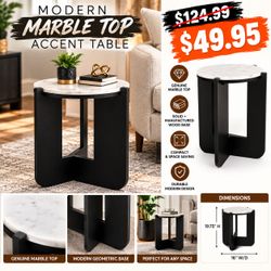 Modern Marble Top Accent Table( New in box)