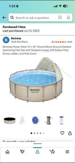 BESTWAY ABOVE GROUND POOL with CANOPY
