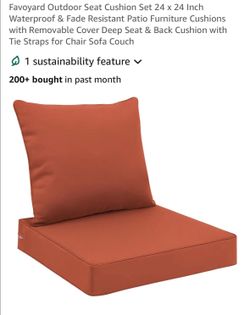 New set of 2 patio chairs cushions 24x24