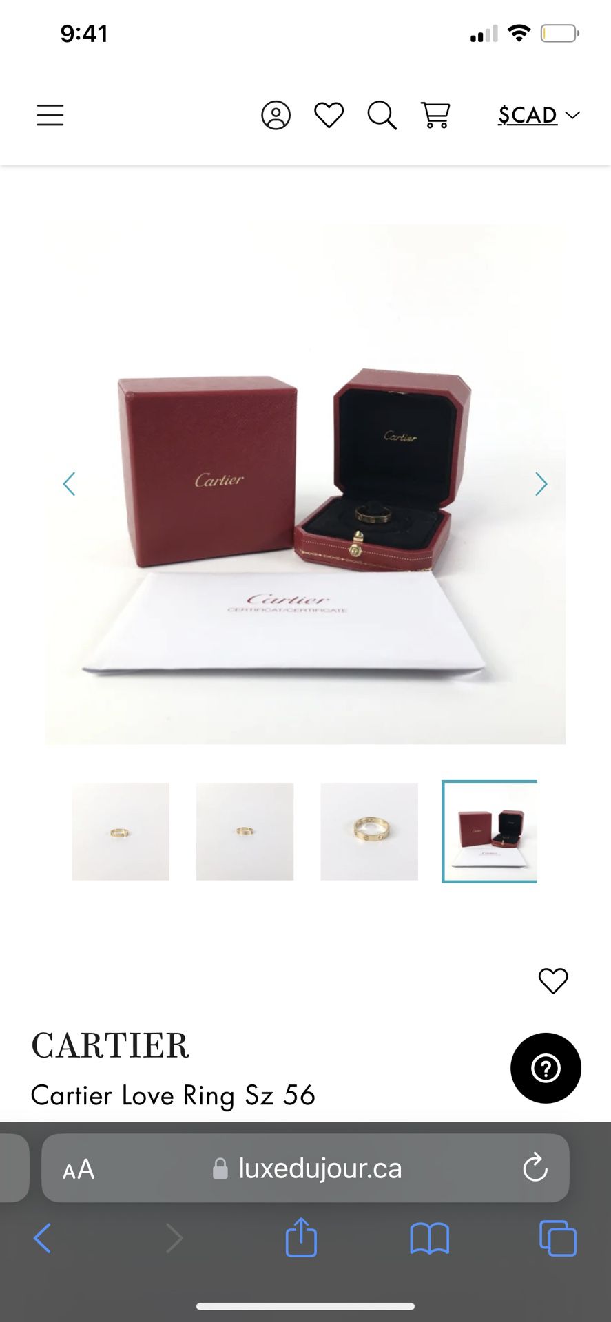 Cartier Love Ring  $700 OBO