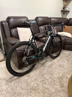 Bianchi Road Bike Black and Celeste