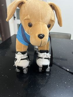 Present Dog With Skates NEW