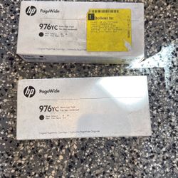 2 New HP 976YC PageWide Extra High Yield Black Cartridges