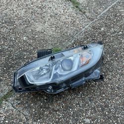 2019 Honda Civic Driver Left Headlight With Bulbs OEM 