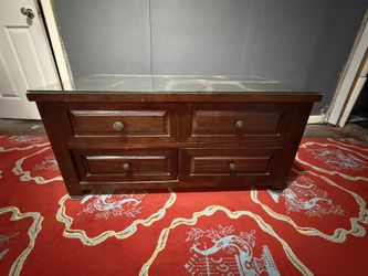 Mahogany Wood Coffee Table With Hidden Compartment  