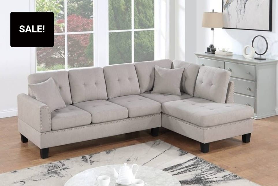BRAND NEW 2PC SECTIONAL SOFA SET WITH ACCENT PILLOWS INCLUDED $329