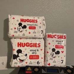 Package 📦 3 Bag Huggies Snug Dry Diapers 